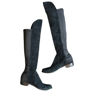 Renvy 2 Panel Suede Rodney Black Knee High Boots Over the Knee size 7.5